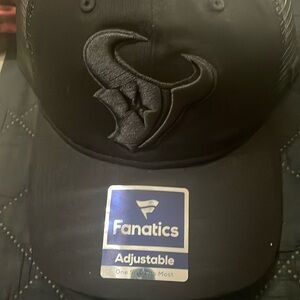 Houston Texans black on black hat. Adjustable. NWT
